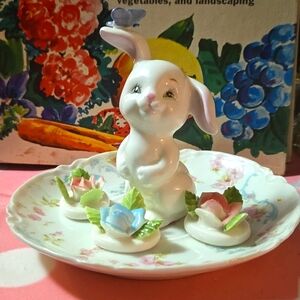 Vintage Bone China Anthropomorphic Bunny Figurine